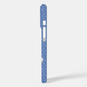 White Persian cat on blue Case-Mate iPhone Case (Rückseite / Links)