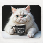 White Persian Cat Spaß Mousepad (Vorne)