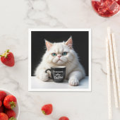 White Persian Cat Spaß Serviette (Beispiel)