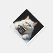 White Persian Cat Spaß Serviette (Ecke)