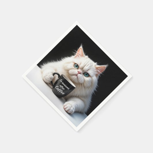 White Persian Cat Spaß Serviette (Ecke)