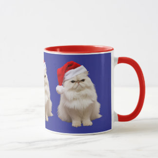 White Persian Christmas Mug Tasse