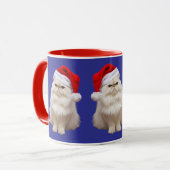 White Persian Christmas Mug Tasse (Vorderseite Links)