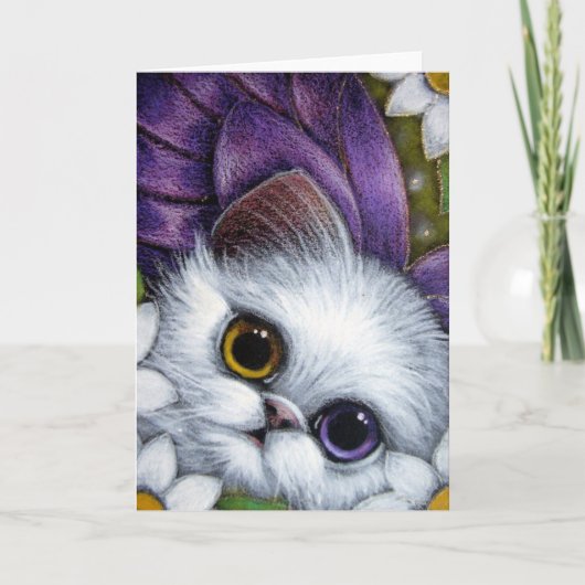 WHITE PERSIAN FAIRE CAT ODD EYE CUSTOMIZE Card Karte (Vorderseite)