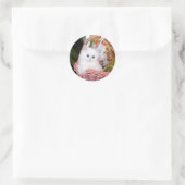 White Persian Kitten Runder Aufkleber (Tasche)