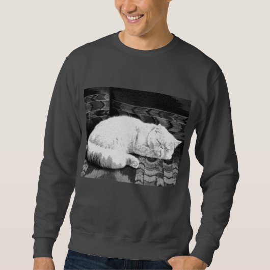 White Persian Sleeping Cat Sweatshirt (Vorderseite)