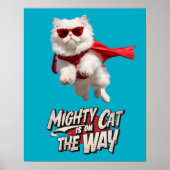 White Persian Superhero Poster (Vorne)