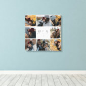 White Personalisiert 8 Foto Collage Mother Family Leinwanddruck (Insitu (Holzboden))