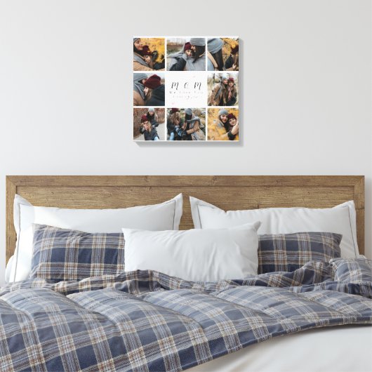 White Personalisiert 8 Foto Collage Mother Family Leinwanddruck (Insitu (Schlafzimmer))