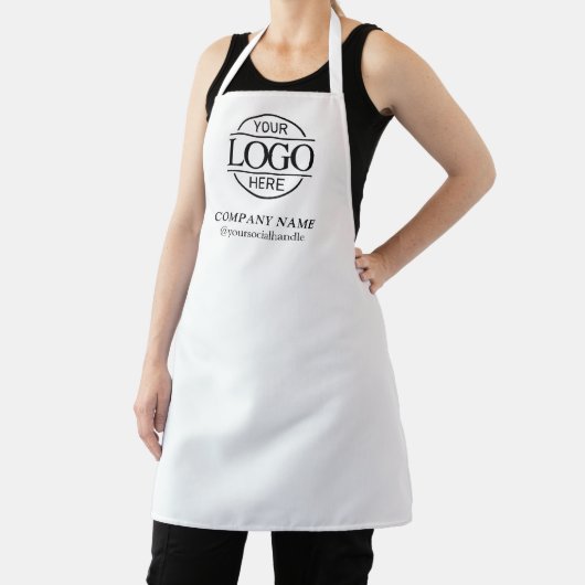 White Personalized Apron with Logo Custom Uniform Schürze (InSitu)