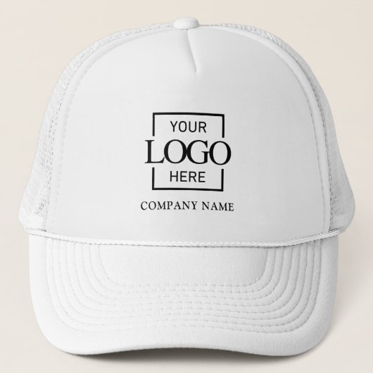 White Personalized Company Logo Promotional Work Truckerkappe (Vorderseite)
