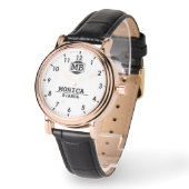 White Personalized Custom Monogram Minimalist Armbanduhr (Winkel)