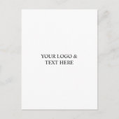 White Personalized – Your Logo & Text Here Ankündigungspostkarte (Vorderseite)