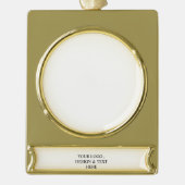 White Personalized – Your Logo & Text Here Banner-Ornament Gold (Vorderseite)