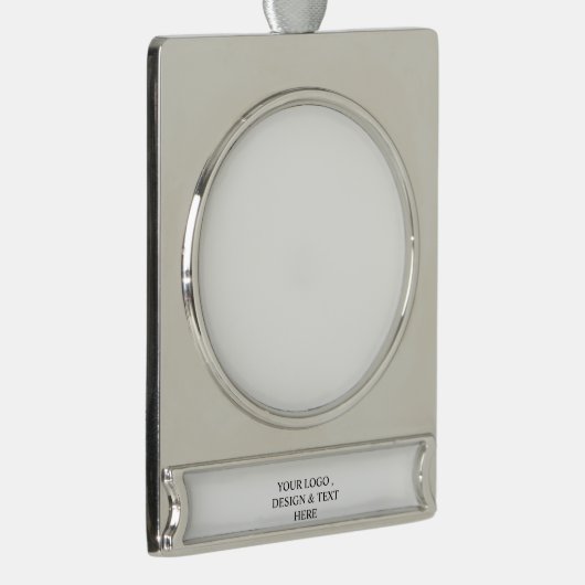 White Personalized – Your Logo & Text Here Banner-Ornament Silber (Rechts)