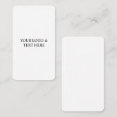 White Personalized – Your Logo & Text Here Begleitkarte (Vorne/Hinten)