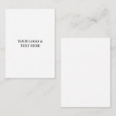 White Personalized – Your Logo & Text Here Begleitkarte (Vorne/Hinten)