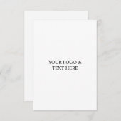 White Personalized – Your Logo & Text Here Dankeskarte (Vorne/Hinten)