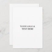 White Personalized – Your Logo & Text Here Dankeskarte (Vorne/Hinten)