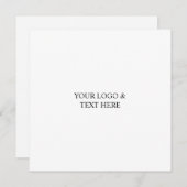 White Personalized – Your Logo & Text Here Einladung (Vorne/Hinten)