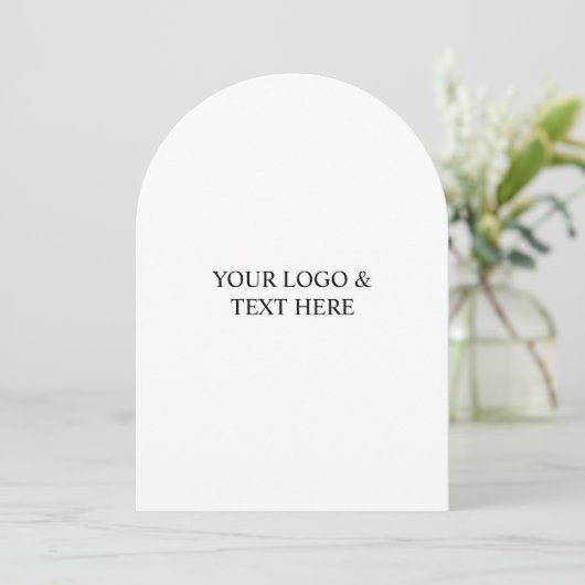 White Personalized – Your Logo & Text Here Einladung (Stehend Vorderseite)