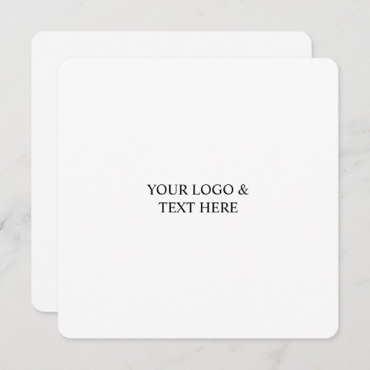 White Personalized – Your Logo & Text Here Einladung (Vorne/Hinten)