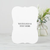 White Personalized – Your Logo & Text Here Einladung (Stehend Vorderseite)