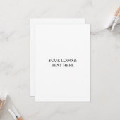 White Personalized – Your Logo & Text Here Karte (Vorderseite/Rückseite Beispiel)