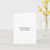 White Personalized – Your Logo & Text Here Karte (Gelbe Blume)