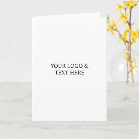 White Personalized – Your Logo & Text Here Karte (Gelbe Blume)