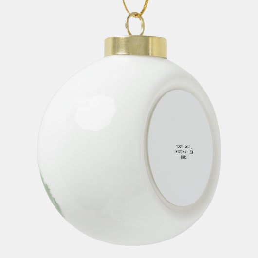 White Personalized – Your Logo & Text Here Keramik Kugel-Ornament (Links)