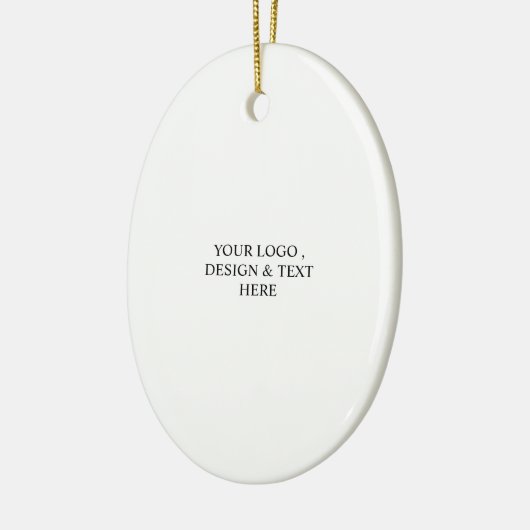 White Personalized – Your Logo & Text Here Keramik Ornament (Links)