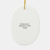 White Personalized – Your Logo & Text Here Keramik Ornament (Vorne)