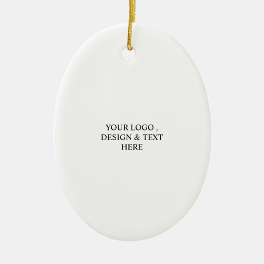 White Personalized – Your Logo & Text Here Keramik Ornament (Vorne)