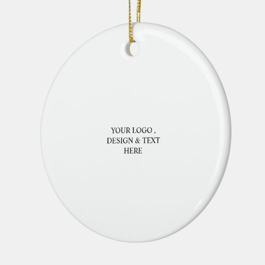 White Personalized – Your Logo & Text Here Keramik Ornament (Links)