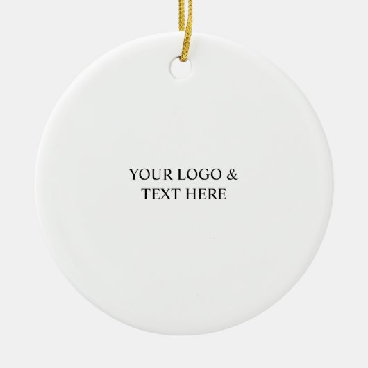 White Personalized – Your Logo & Text Here Keramik Ornament (Vorne)