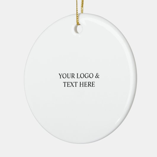 White Personalized – Your Logo & Text Here Keramik Ornament (Links)