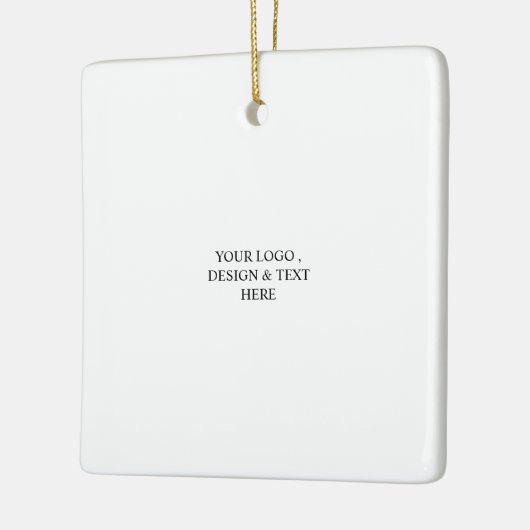 White Personalized – Your Logo & Text Here Keramikornament (Links)