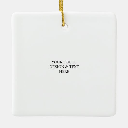 White Personalized – Your Logo & Text Here Keramikornament (Vorderseite)