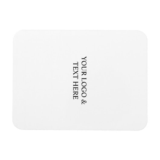 White Personalized – Your Logo & Text Here Magnet (Horizontal)