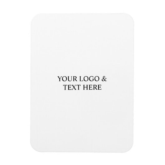 White Personalized – Your Logo & Text Here Magnet (Vertikal)