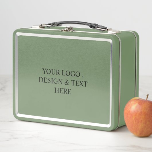 White Personalized – Your Logo & Text Here Metall Brotdose (Beispiel)