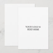 White Personalized – Your Logo & Text Here Mitteilungskarte (Vorne/Hinten)