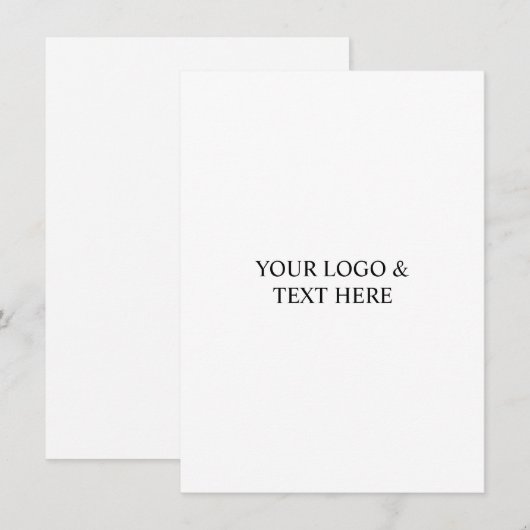 White Personalized – Your Logo & Text Here Mitteilungskarte (Vorne/Hinten)