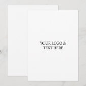 White Personalized – Your Logo & Text Here Mitteilungskarte (Vorne/Hinten)