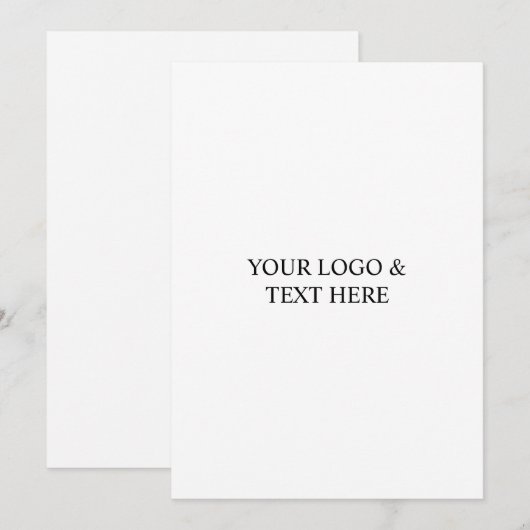 White Personalized – Your Logo & Text Here Mitteilungskarte (Vorne/Hinten)