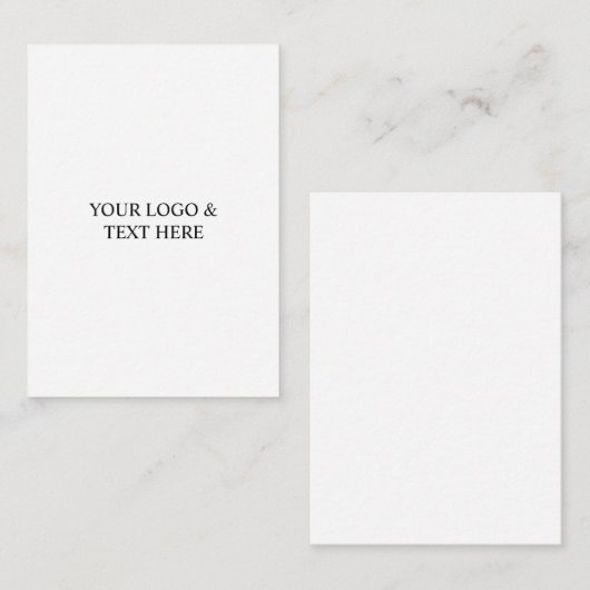 White Personalized – Your Logo & Text Here Mitteilungskarte (Vorne/Hinten)