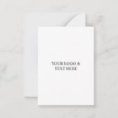 White Personalized – Your Logo & Text Here Mitteilungskarte (Vorderseite)