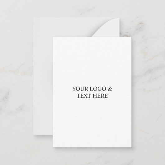White Personalized – Your Logo & Text Here Mitteilungskarte (Vorderseite)