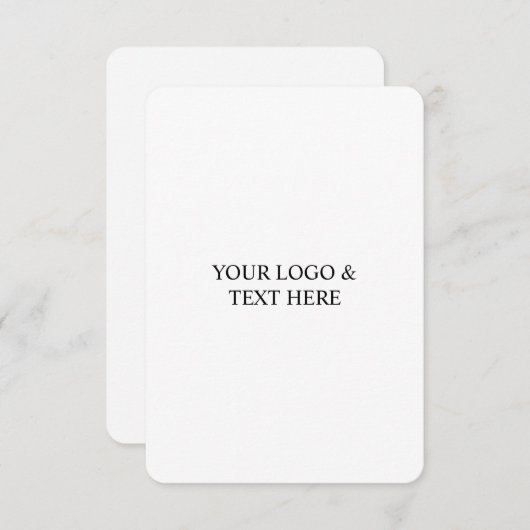 White Personalized – Your Logo & Text Here Mitteilungskarte (Vorne/Hinten)
